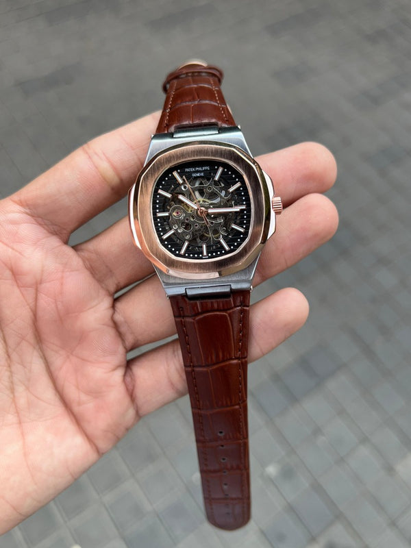 Pate k Phillipe Nautilus Leather Automatic