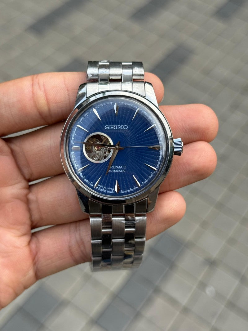 Seik o Presage Cocktail Automatic Silver Blue