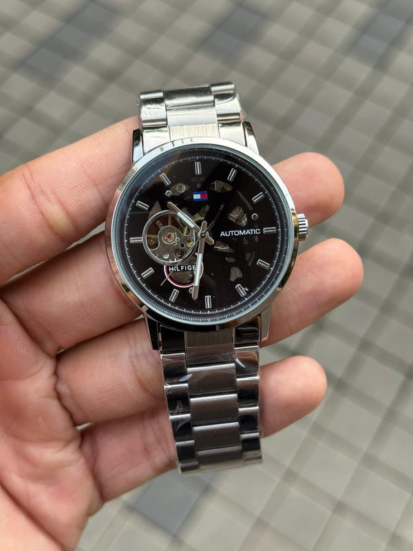 Tommy Hilfige r Automatic Silver Black