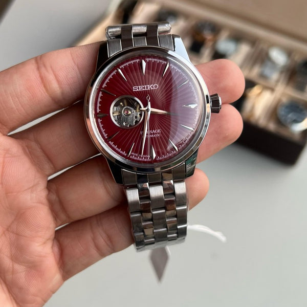 Seik o Presage Cocktail Automatic Silver Red