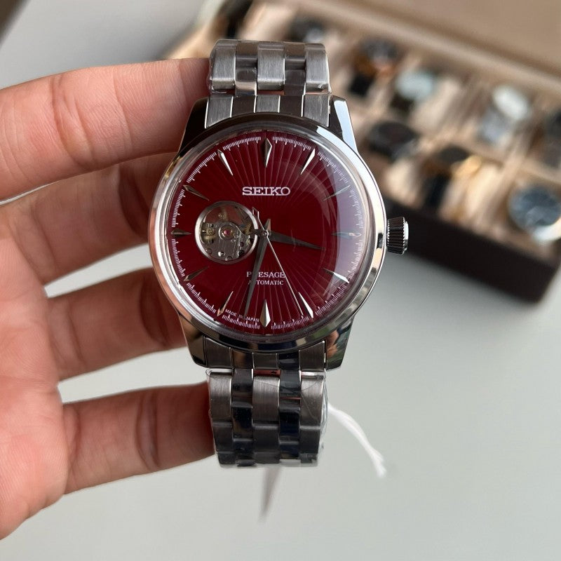 Seik o Presage Cocktail Automatic Silver Red