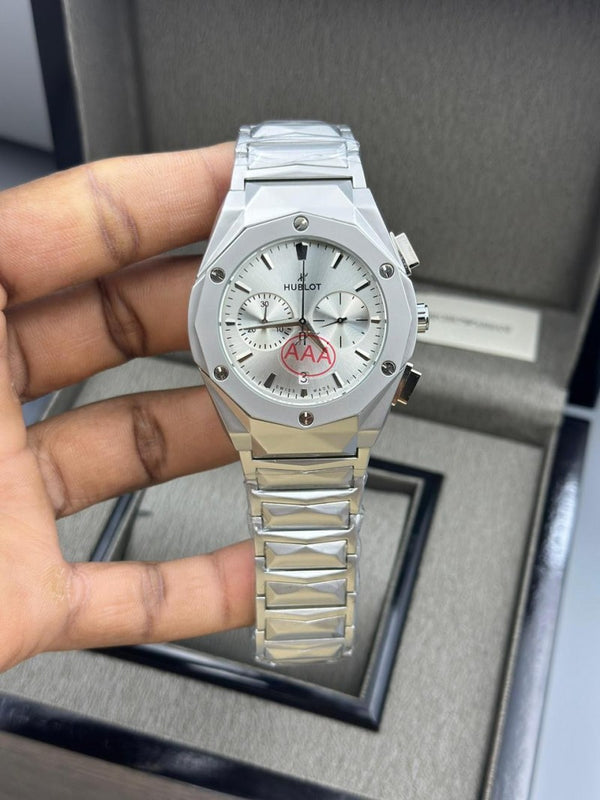 Hublo t Big Bang Chronograph Full Silver