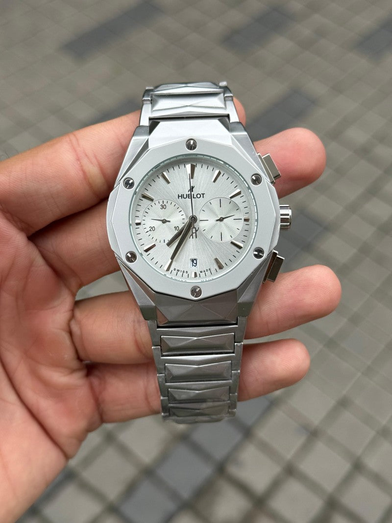 Hublo t Big Bang Chronograph Full Silver