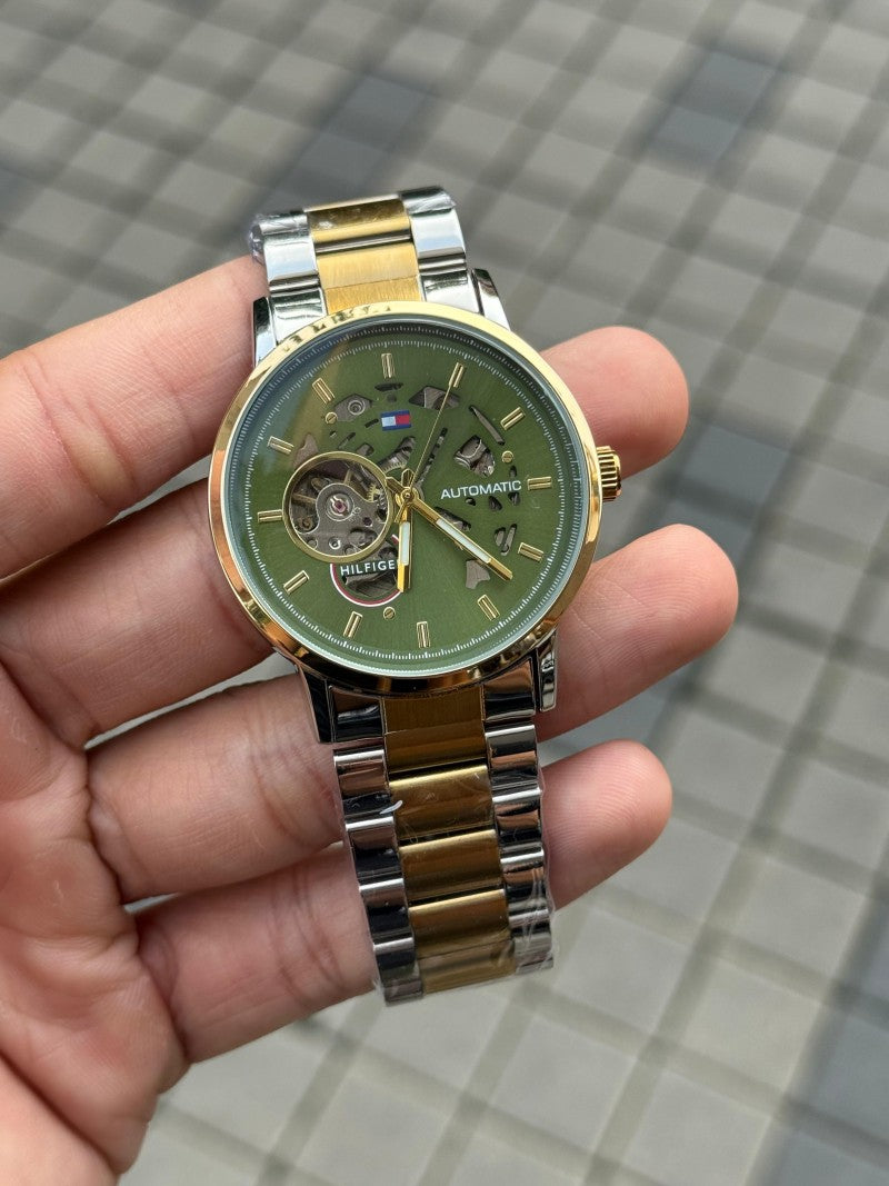 Tommy Hilfige r Automatic Two Tone Green Dial