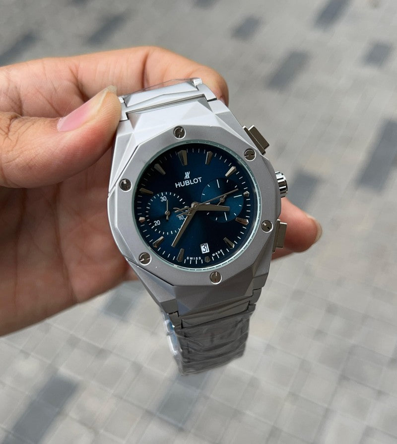 Hublo t Big Bang Chronograph Silver Blue