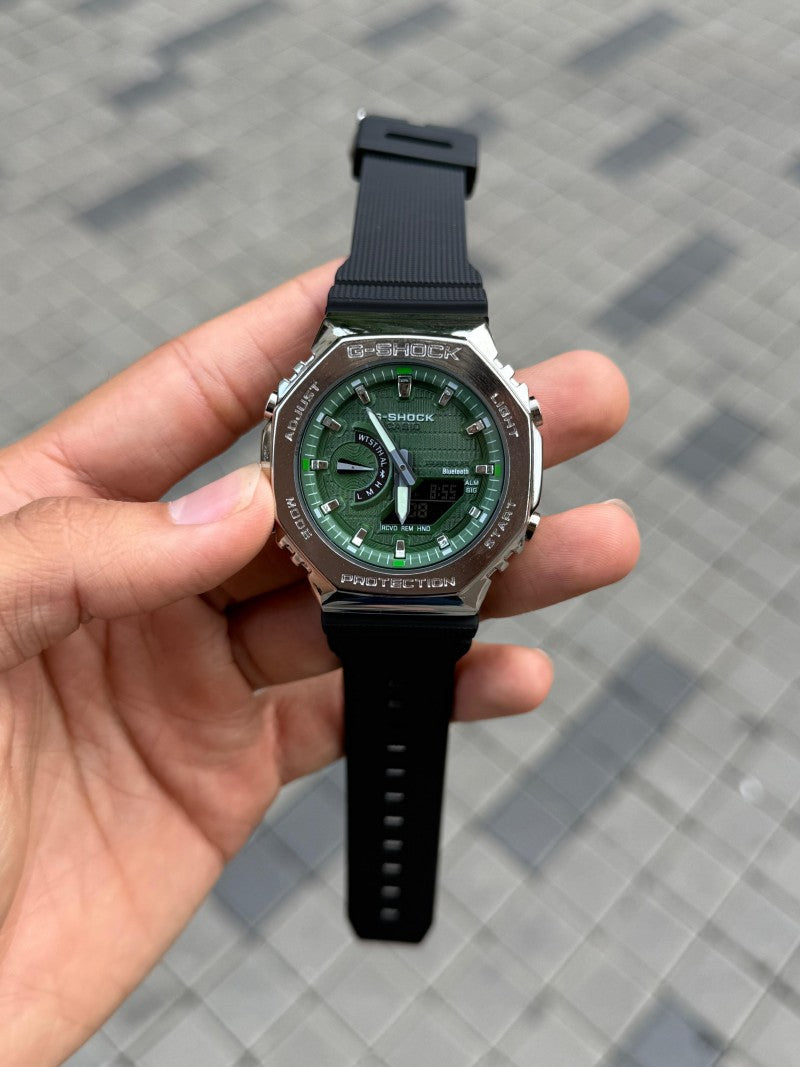 Casio G shock GM 2100 Silver Green