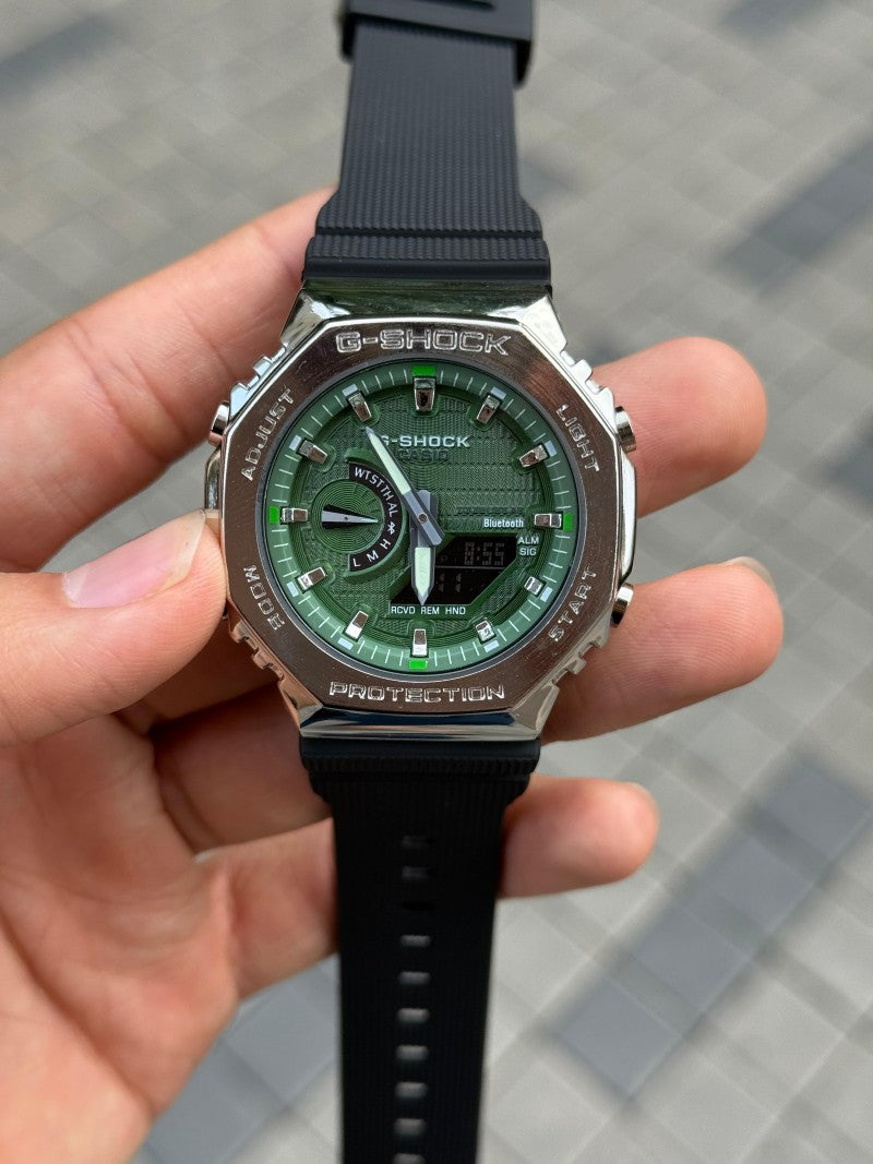 Casio G shock GM 2100 Silver Green