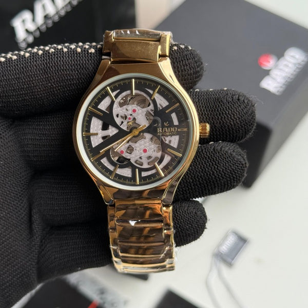 Rad o True Round Open Heart Automatic Gold