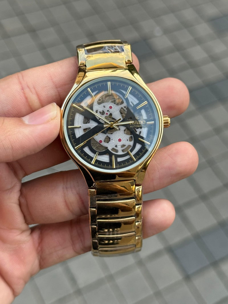 Rad o True Round Open Heart Automatic Gold