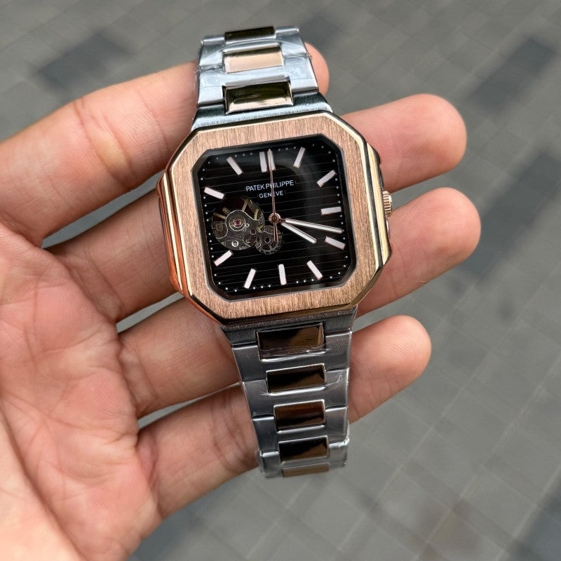 Patek Phillep e Nautilus Automatic Square Half Open Two Tone Black Dial Main image