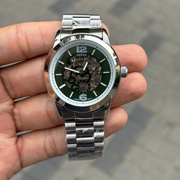 Fossi l Heritage Automatic Silver Green