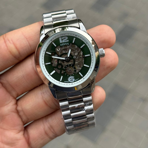 Fossi l Heritage Automatic Silver Green