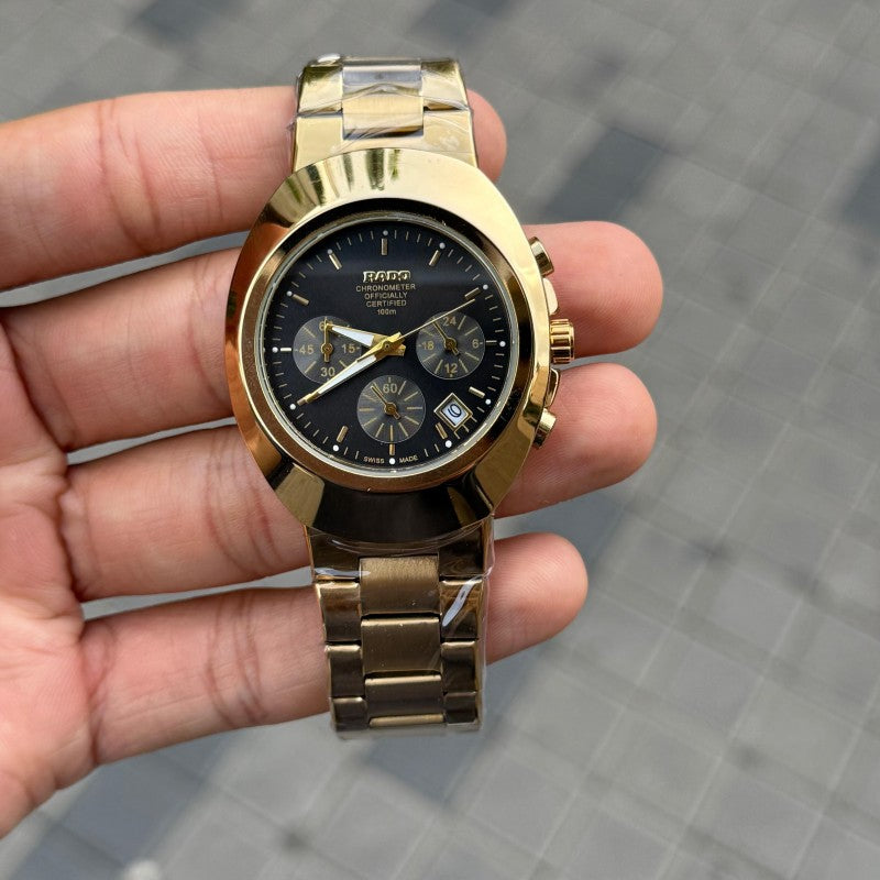 Rad o 100M Chronograph Gold Black