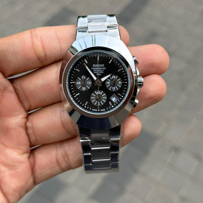 Rad o 100M Chronograph Silver Black