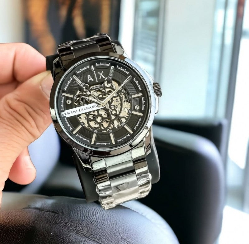 Arman i Exchange Hampton Skeleton Automatic Black Silver