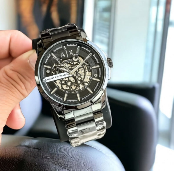 Arman i Exchange Hampton Skeleton Automatic Black Silver