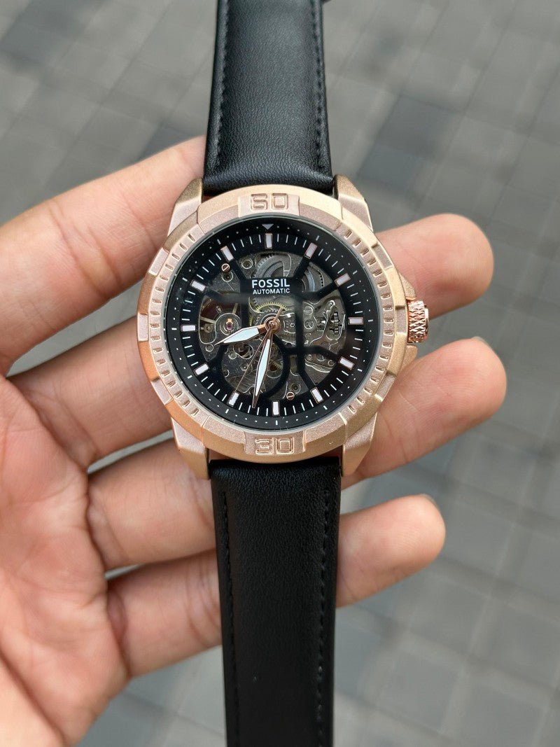 Fossi l Bronson Leather Rose Gold