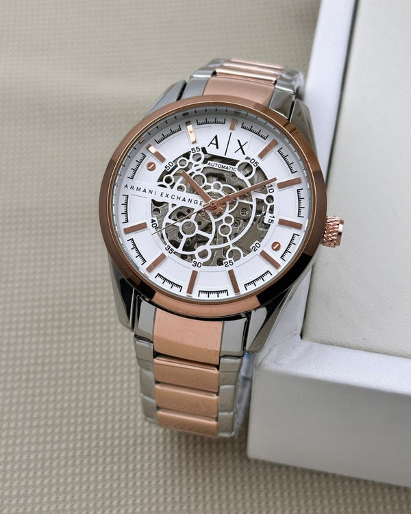Arman i Exchange Hampton Skeleton Automatic Two Tone White Dial