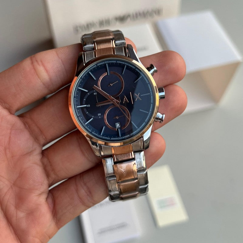 Arman i Exchange DANTE Chronograph AX1874 Two Tone Blue Dial Secondary image