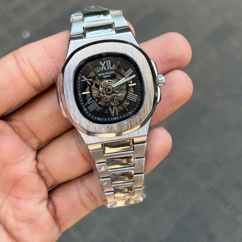Patek Phillep e Skeleton Automatic Silver Black