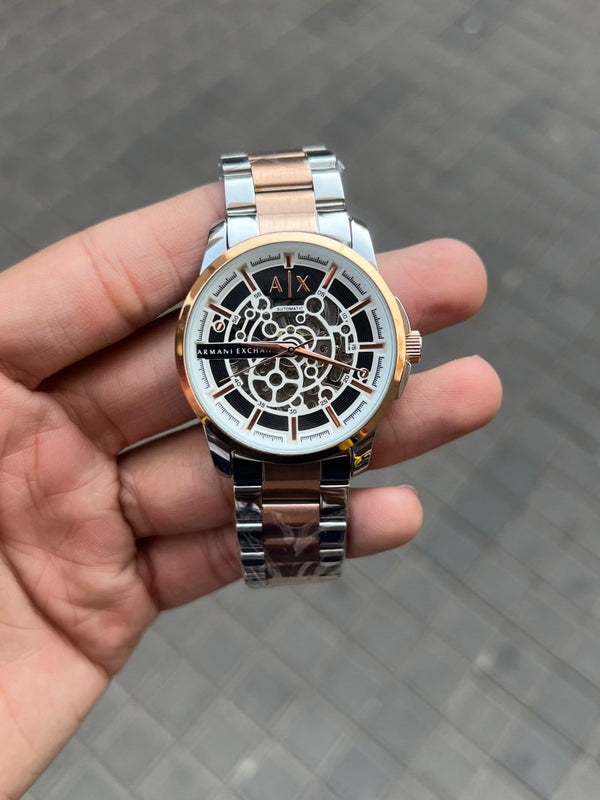 Arman i Exchange Hampton Skeleton Automatic Two Tone White Dial