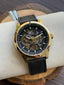 Tommy Hilfige r Automatic Gold Black Leather