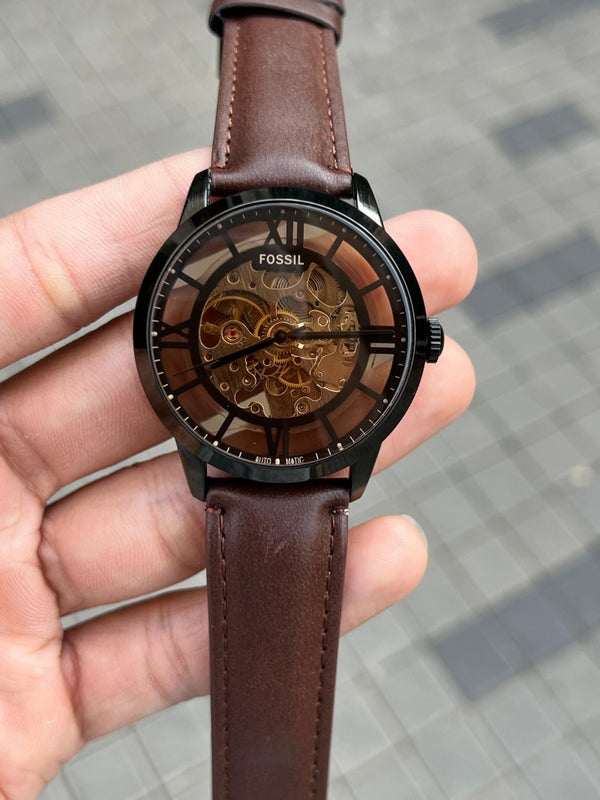 Fossi l Townsman Brown Automatic