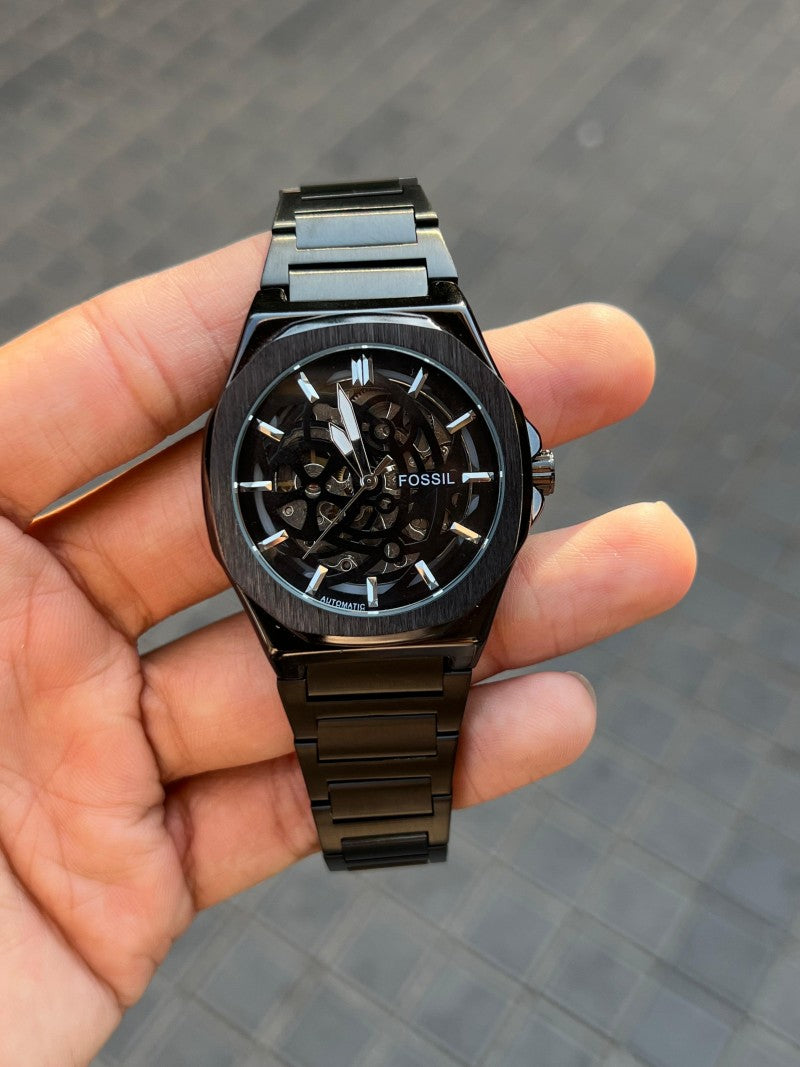 Fossi l Skeleton Automatic Black