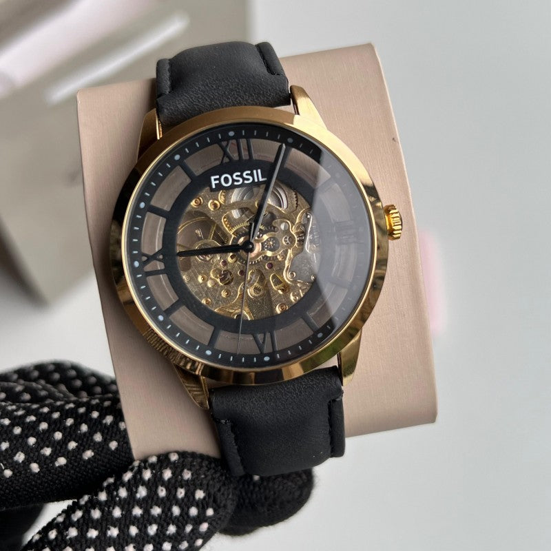 Fossi l Townsman Gold Black Automatic