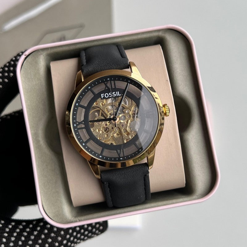 Fossi l Townsman Gold Black Automatic