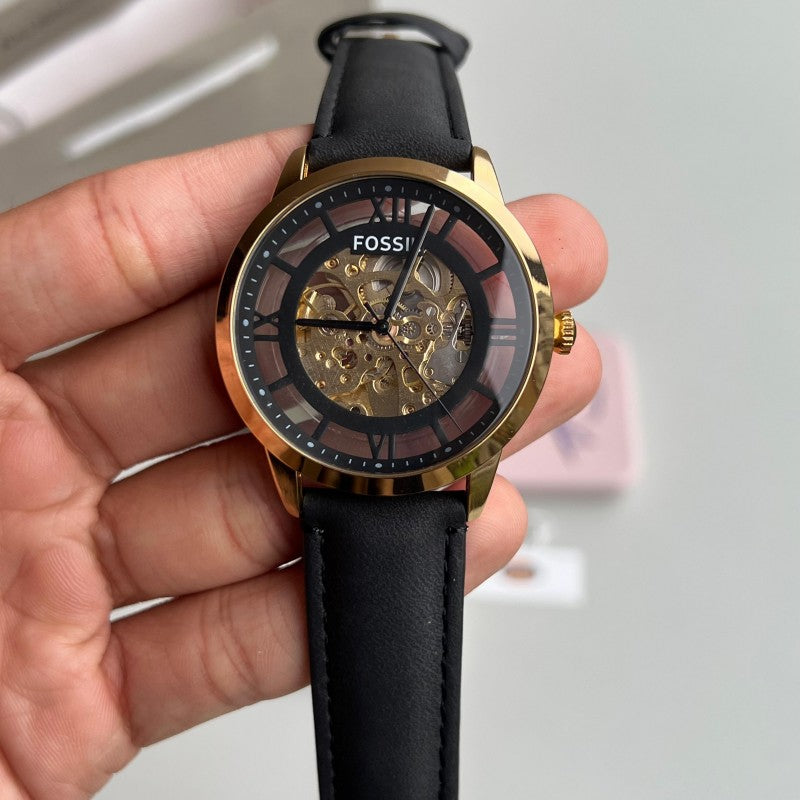 Fossi l Townsman Gold Black Automatic