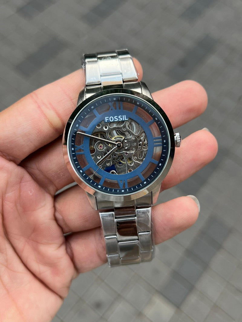 Fossi l Townsman Chain Silver Blue