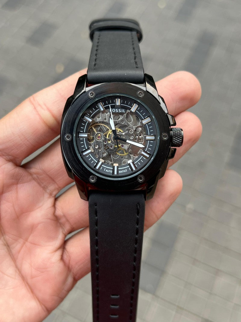 Fossi l Modern Me3135 Leather All Black