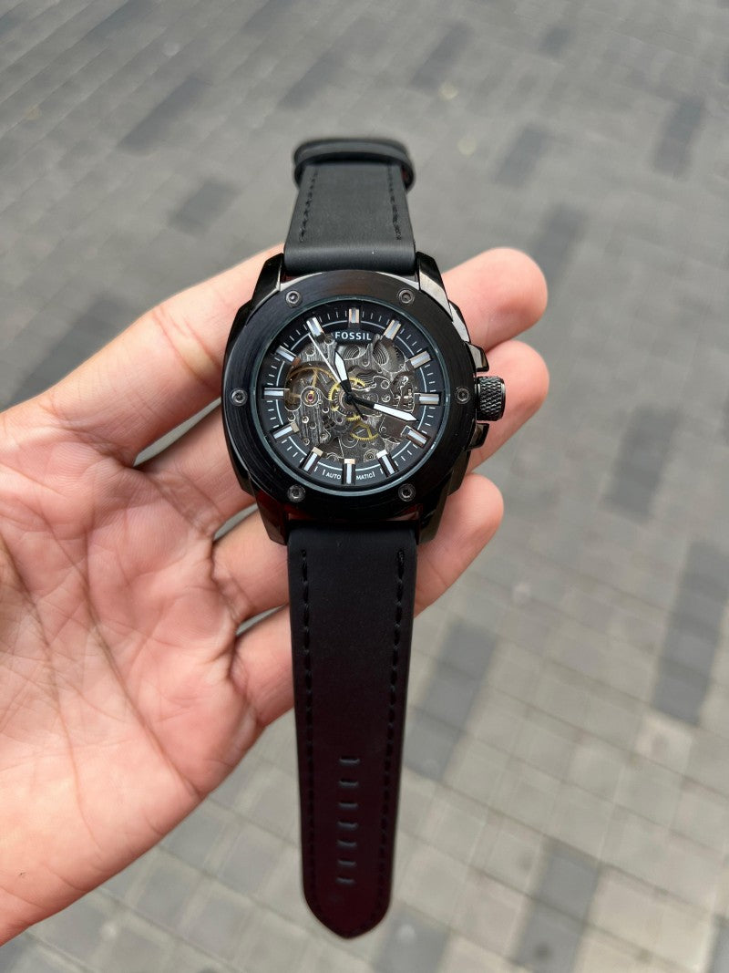 Fossi l Modern Me3135 Leather All Black