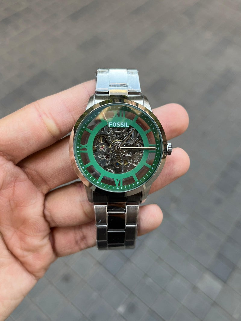 Fossi l Townsman Chain Silver Green Secondary image