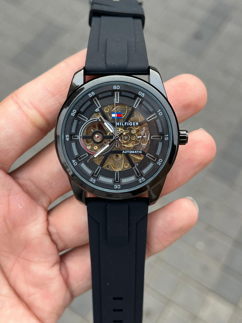 Tommy Hilfige r Automatic Black Silicone