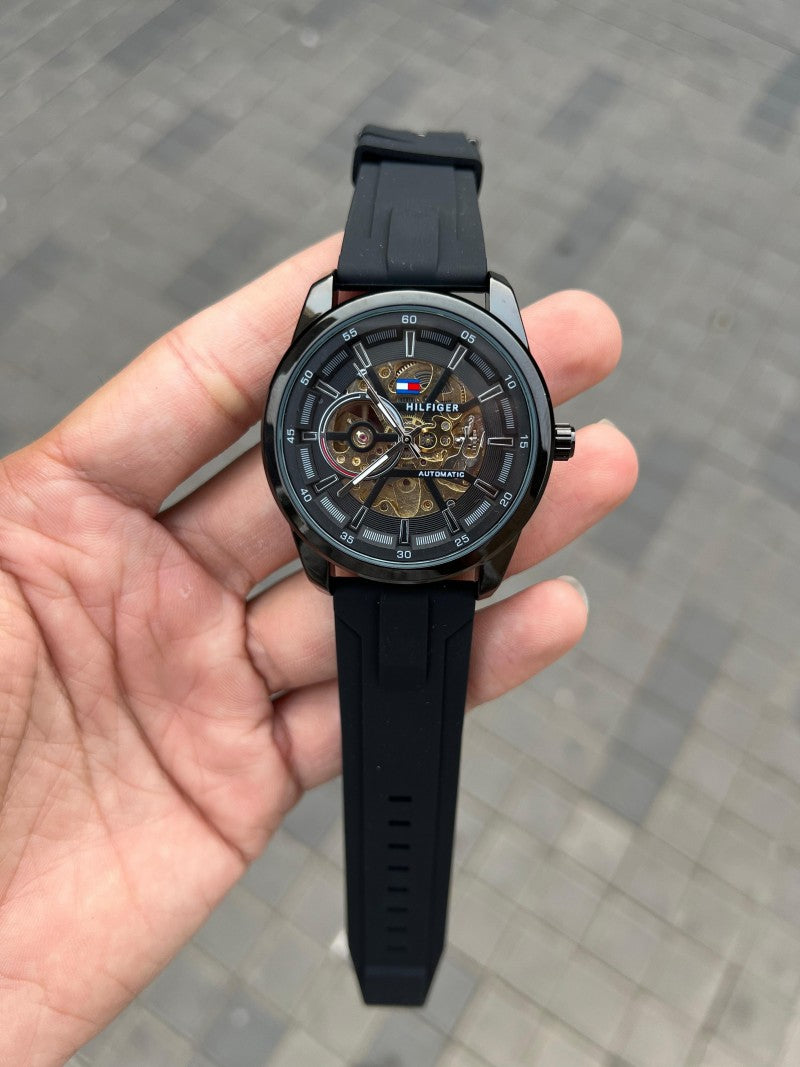 Tommy Hilfige r Automatic Black Silicone