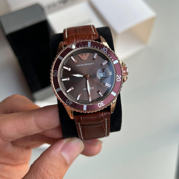 Emporio Arman_i diver brown leather