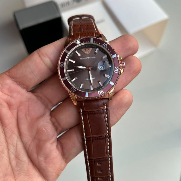 Emporio Arman_i diver brown leather