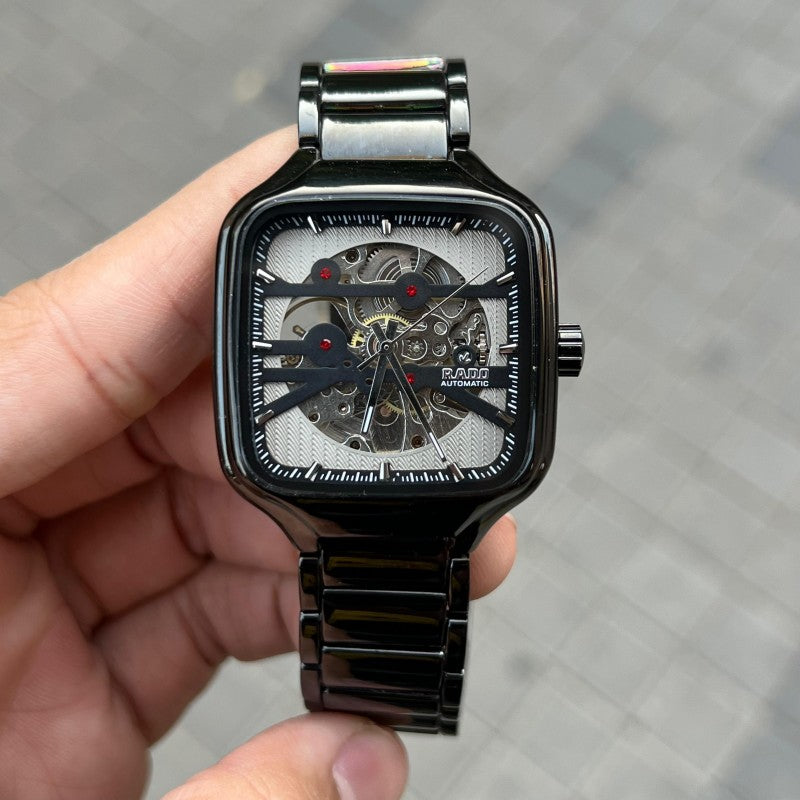 Rad o True Square Automatic Open Heart Black