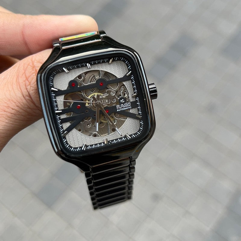 Rad o True Square Automatic Open Heart Black