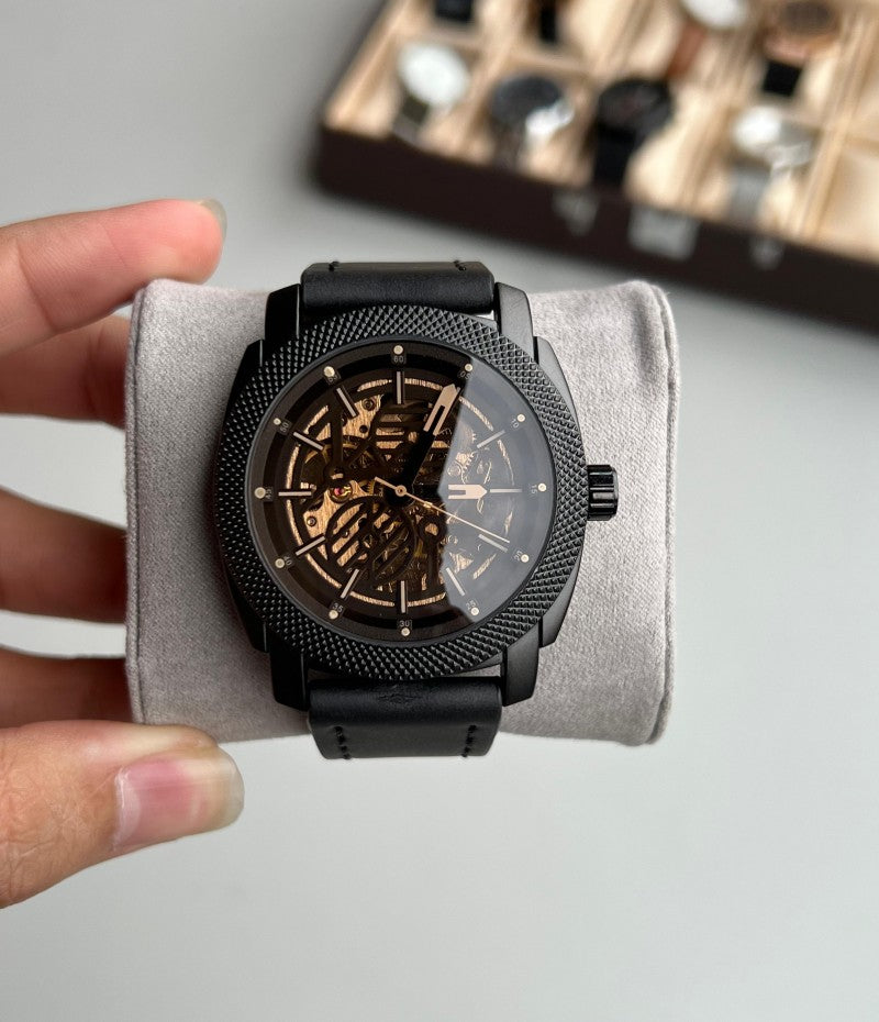 Fossi l Automatic Leather Black
