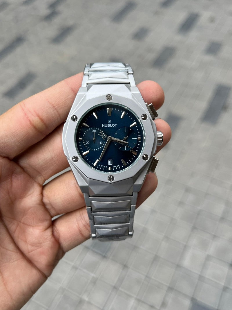 Hublo t Big Bang Chronograph Silver Blue