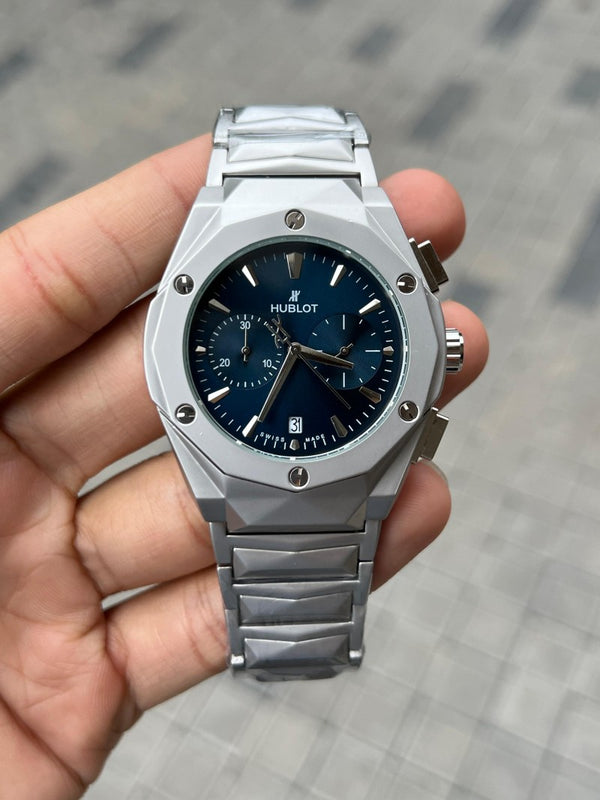 Hublo t Big Bang Chronograph Silver Blue