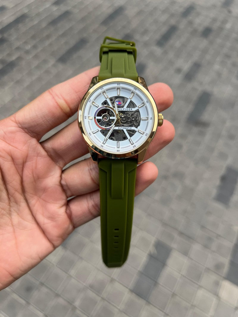 Tommy Hilfige r Automatic Green Silicon
