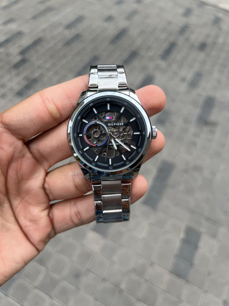 Tommy Hilfige r Automatic Silver Black Chain Secondary image