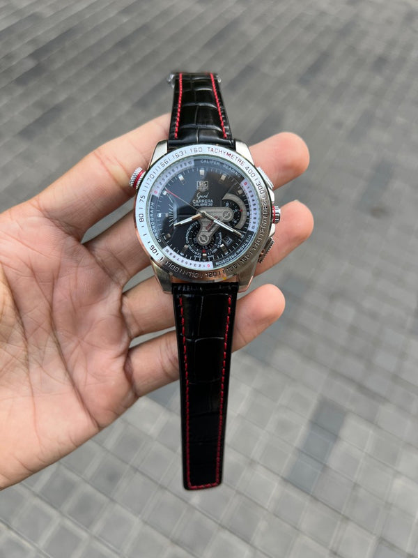 Tag Heuer Calibre 36 Leather Silver Black