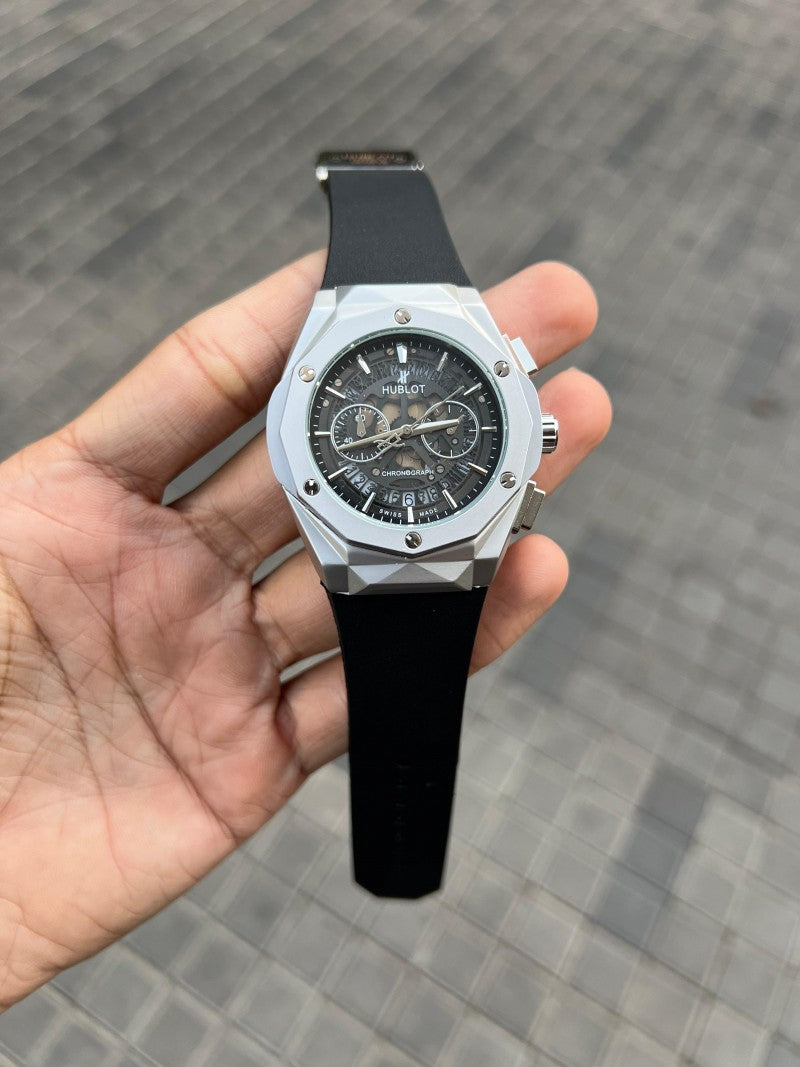 Hublo t Chronograph Silver Black