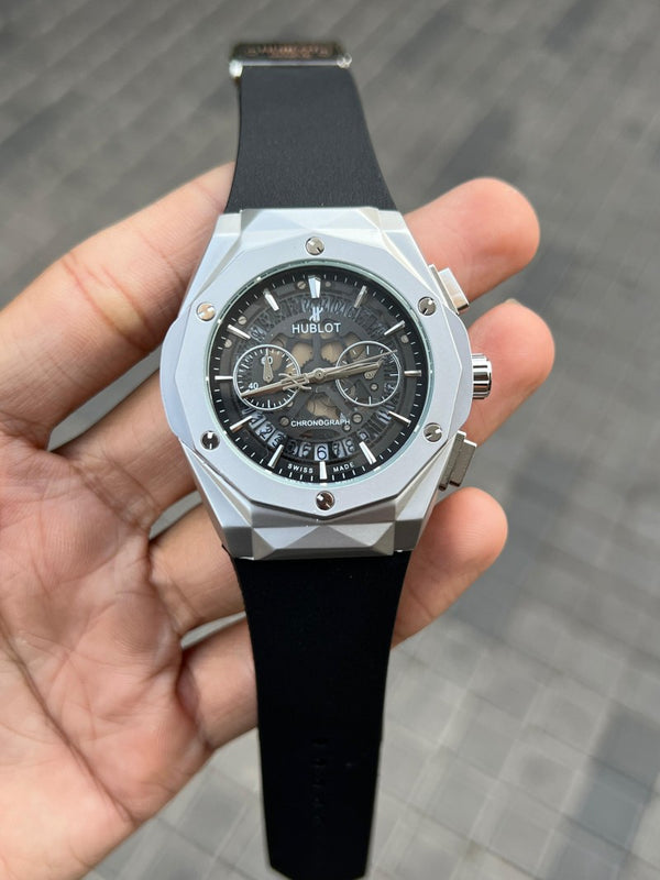 Hublo t Chronograph Silver Black