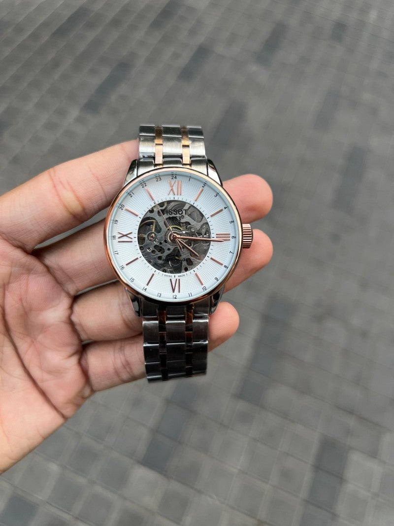 Tisso t 1853 Automatic Two Tone White Dial